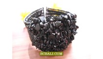 Black Stone Beaded Bracelets Cuff Designs